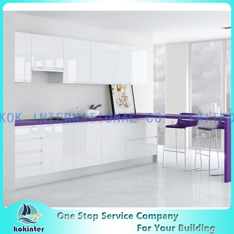 High glossy modern wood kitchen cabinets