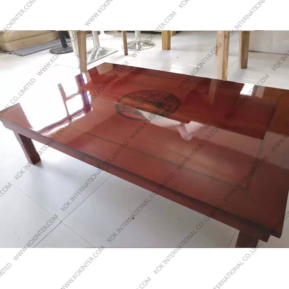 high glossy mirror surface solid wood table-1