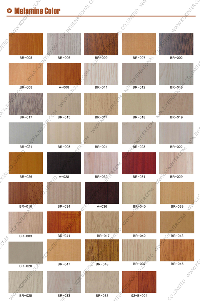 Vanity melamine colors