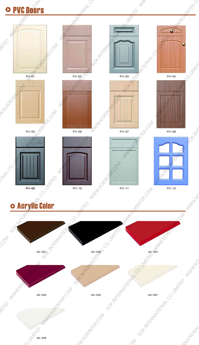 Vanity PVC doors and acrylic colors